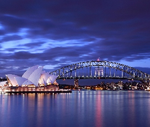 Sydney, Zatoka Port Jackson, Most Sydney Harbour Bridge, Sydney Opera House, Australia