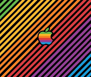 Kolorowe, Apple, Logo, Paski, Jabłko
