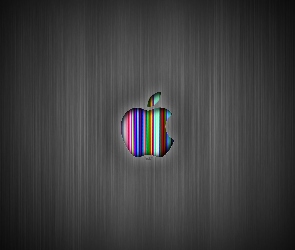 Tło, Szare, Apple, Logo, Kolorowe, Paski