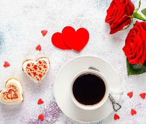 Serca, Ciastka, Kawa, Róże