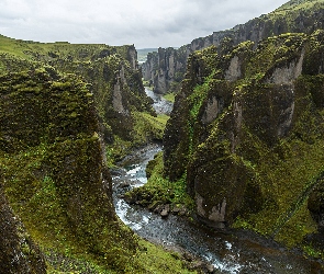 Islandia, Rzeka Fjadra, Góry, Kanion Fjadrargljufur