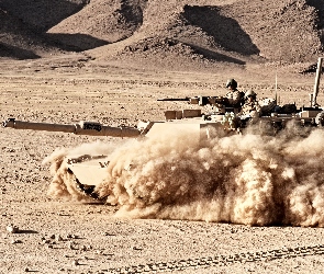 Pustynia, Żołnierze, Czołg, M1A1 Abrams