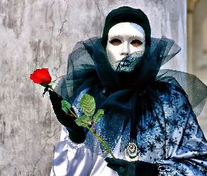 Róża, Przebranie, Kobieta, Maska