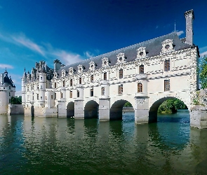 Francja, Chenonceau, Lato, Zamek