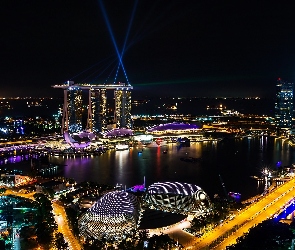 Miasto, Nocą, Singapur