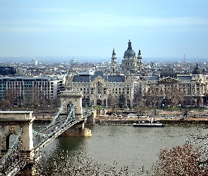 Budapeszt, Rzeka, Węgry, Łańcuchowy, Panorama, Most, Miasta, Dunaj