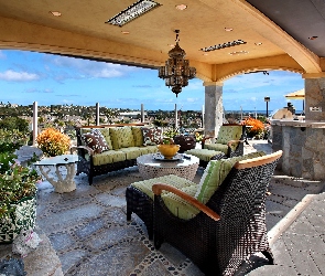 Krajobraz, Meble, Dom, Taras