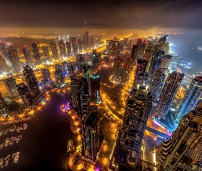 Miasto Nocą, Z Lotu Ptaka, Dubaj