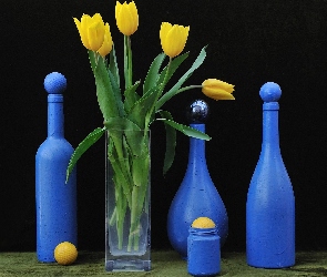 Tulipany, Żółte, Dekoracja, Kompozycja