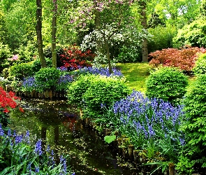 Park, W Lisse, Staw, Keukenhof, Wiosna