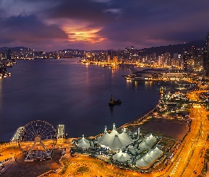 Chiny, Hong Kong, Miasto Nocą