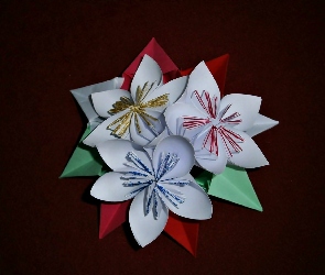 Kolorowe, Kwiaty, Origami