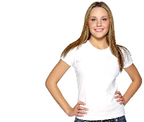 Biały, T-Shirt, Amanda Bynes