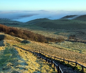 Wzgórza, Dróżka, Mgła