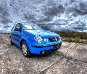 Niebieski, Polo, Volkswagen