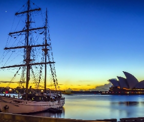 Sydney, Słońca, Wschód, Żaglowiec, Opera