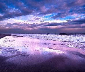 Morze, Chmury, Plaża