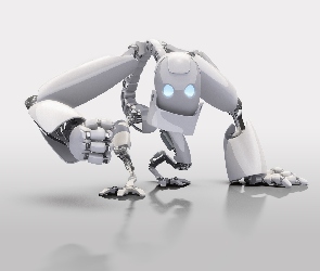 Robot, 3D, Biały