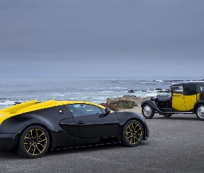 Samochody, Morze, Bugatti Veyron