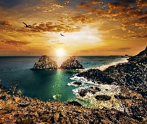Ocean Atlantycki, Wybrzeże Brazylii, Zachód Słońca