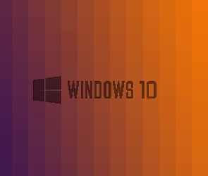 Windows 10, Pomarańczowy, Czarny, Logo