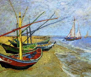 Vincent Van Gogh, Łodzie Rybackie, Obraz