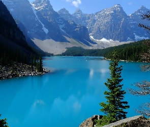 Kanada, Lasy, Jezioro, Góry