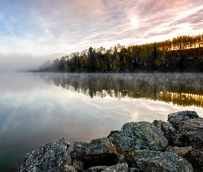 Jezioro, Mgła, Odbicie