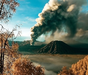 Chmury, Wulkan, Gory