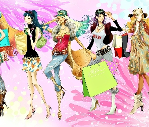 Modelki, Rysunek, Stroje, Kolorowe, Moda i Styl