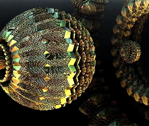 Kolorowy, 3D, Fraktal