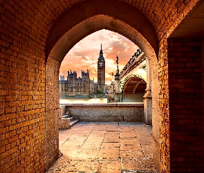 Wielka Brytania, Tunel, Big Ben, Pałac Westminster, Londyn
