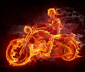 Ogień, Szkielet, Motocykl