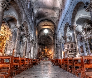 Kościół, Katedra, HDR, Wnętrze
