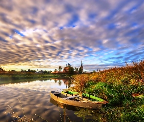 Trawa, Rzeka, Łódki, Cerkiew