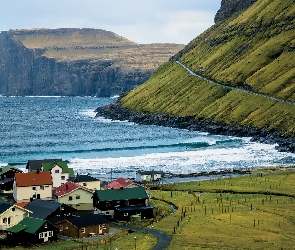 Wieś, Góry, Norwegia, Morze