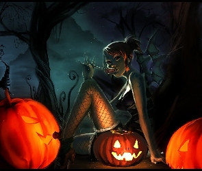 Dynie, Halloween, Dziewczyna