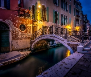 Domy, Włochy, Most, Wenecja, Kanał