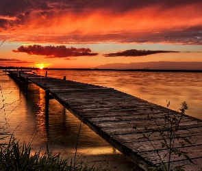 Molo, Zachód Słońca, Jezioro