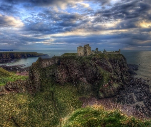 Zamek Dunnottar, Skała, Morze Północne, Szkocja, Ruiny