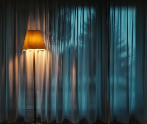 Lampa, Zasłona, Wnęt6rze, Okno