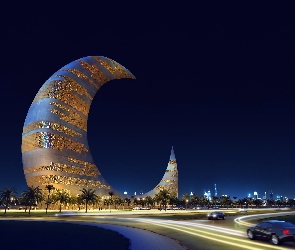 Budynek, Dubaj, Półksiężyc, Wieżowiec