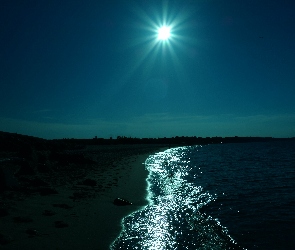 Morze, Plaża, Niebo