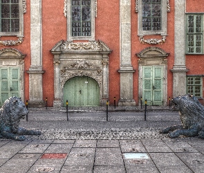 Lwy, Posągi, Gdańsk, Kamienica