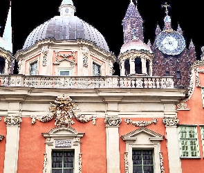 HDR, Zegar, Kamienice, Gdańsk, Kościół, Mariacki