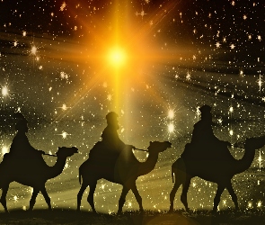 Gwiazda, Grafika, Święta, Boże Narodzenie, Trzech Króli