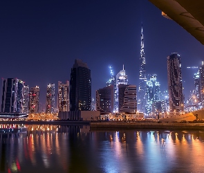 Nocą, Panorama, Dubaj