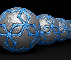 Niebieskie, Siwo, 3D, Piłki