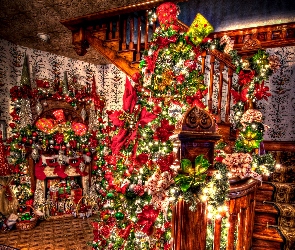 Boże Narodzenie, Święta, Prezenty, Wnętrze, Kolorowa Choinka