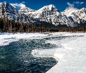 Rzeka, Zima, Kanada, Góry